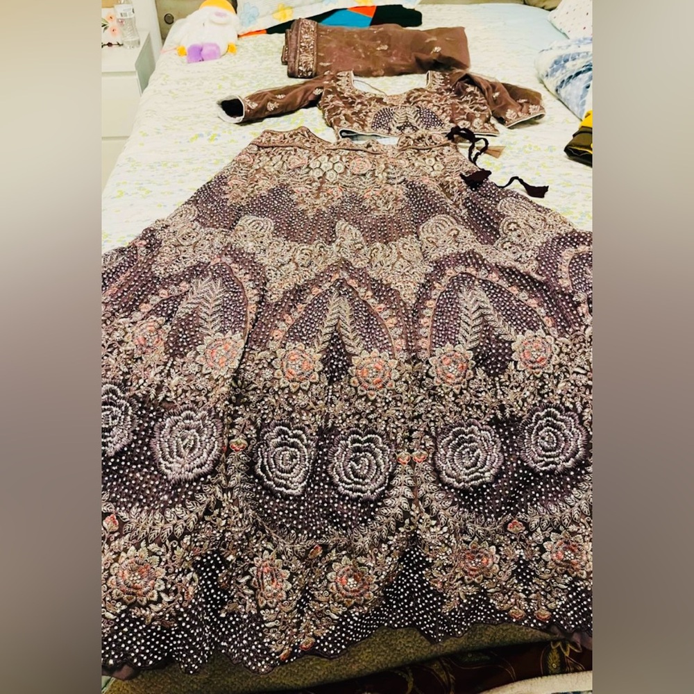 Elegant Brown Embroidered Traditional Outfit